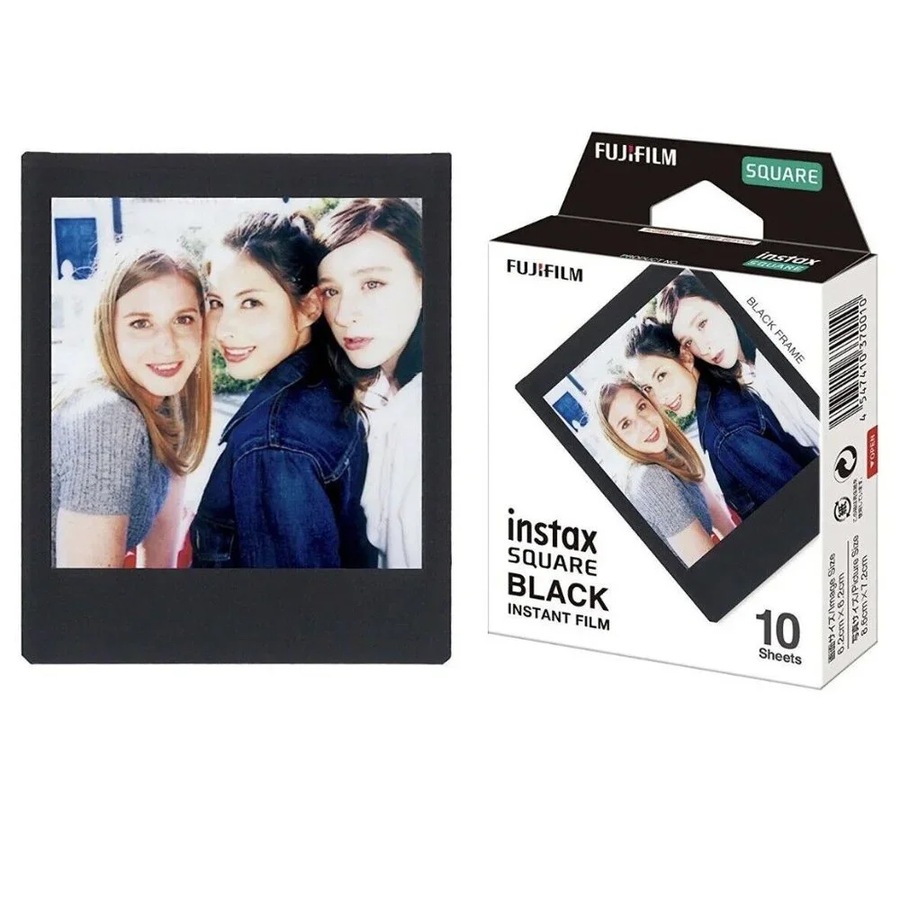 100 Photos Black Frame FujiFilm Instax SQUARE Film for Fuji Camera SQ20